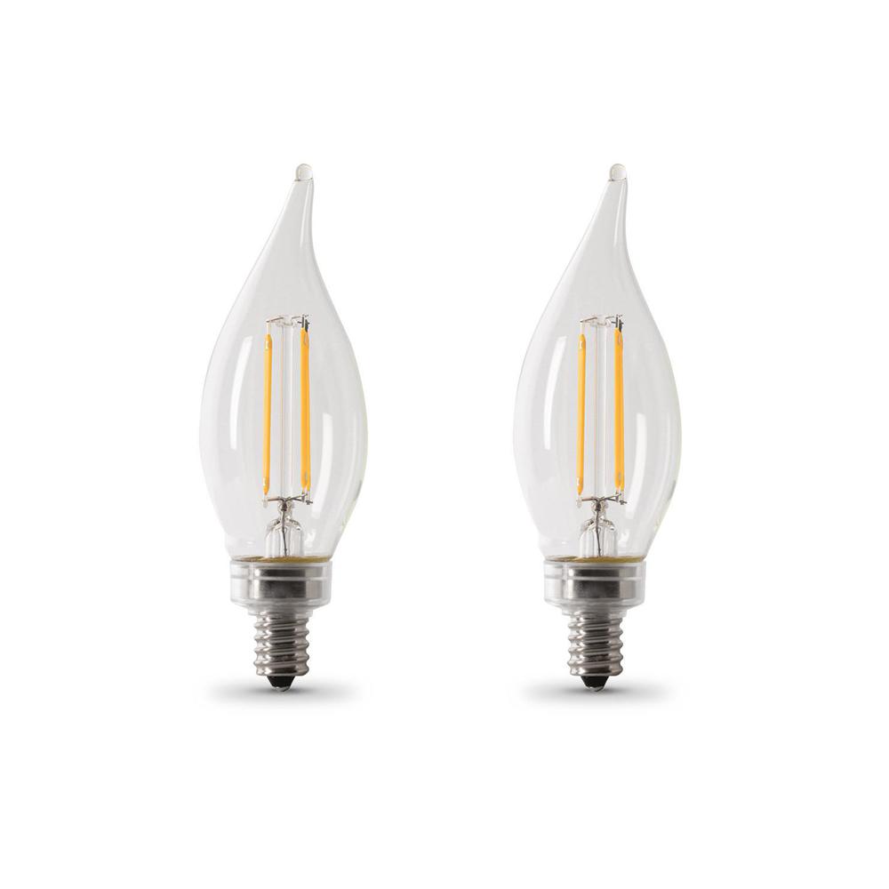 Candelabra Base Dimmable Pack of 24 Feit Electric A15 Filament LED Frost 500 Lumen 2700K 60 Watt Equivalent