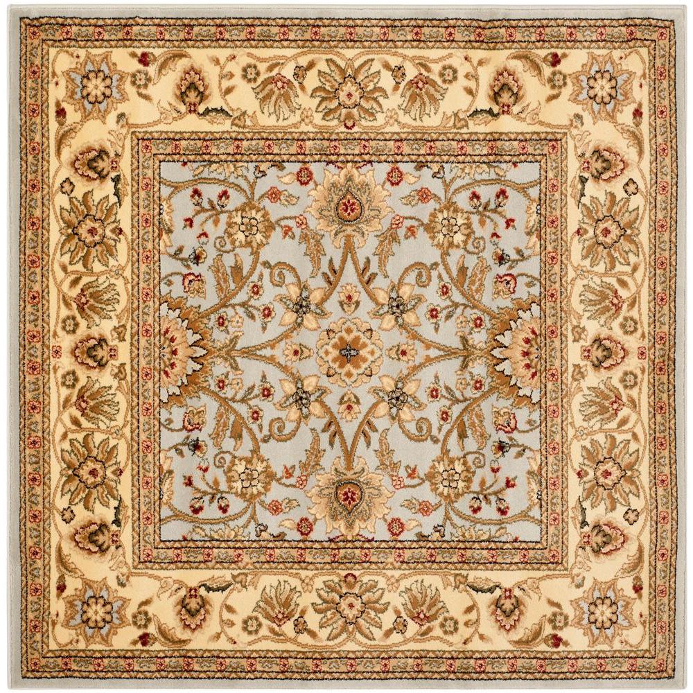 Teal and beige rug