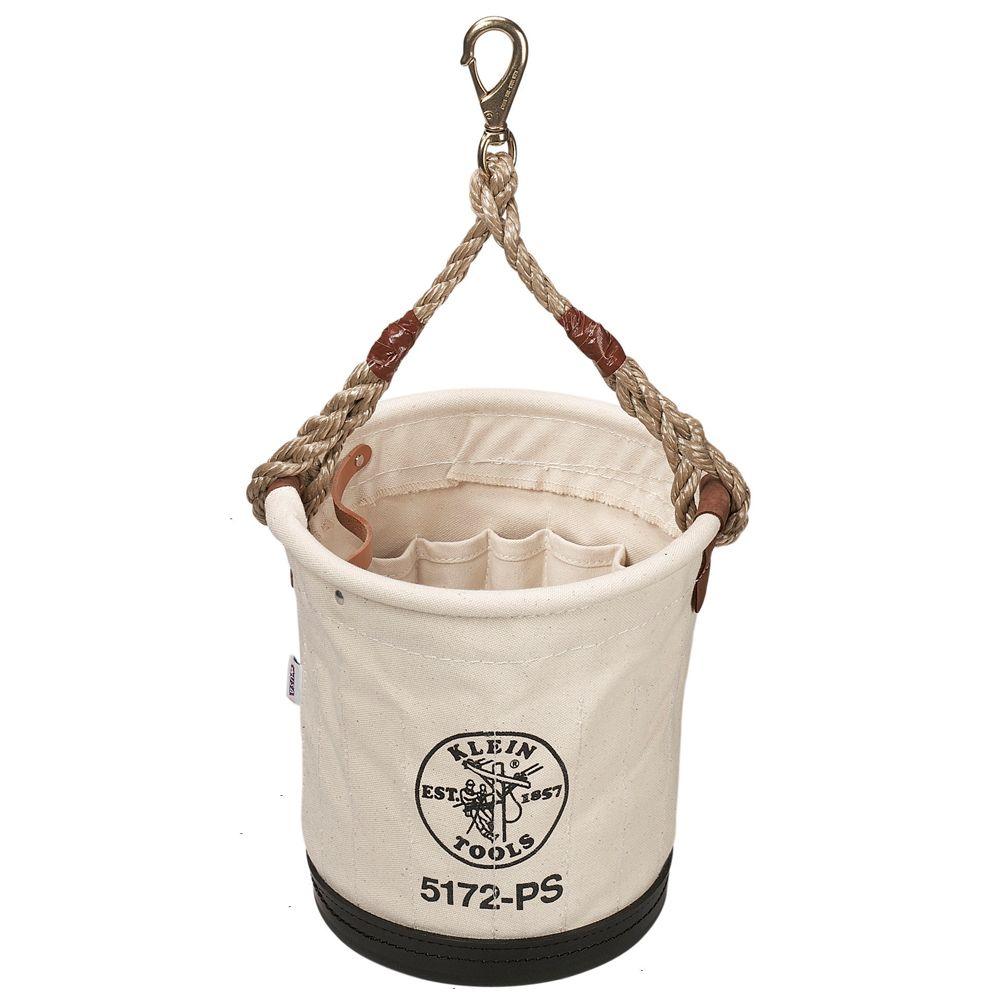 Klein Tools 12 In. Canvas Tapered Wall Bucket With 15 Pockets-5172ps 