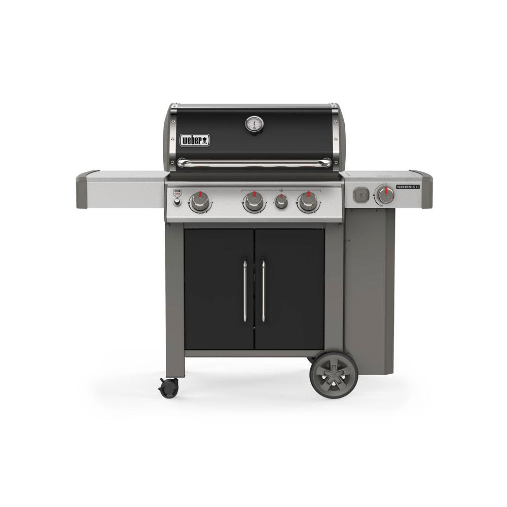 Genesis II E-335 3-Burner Propane Gas Grill in Black with Built-In  Thermometer and Side Burner