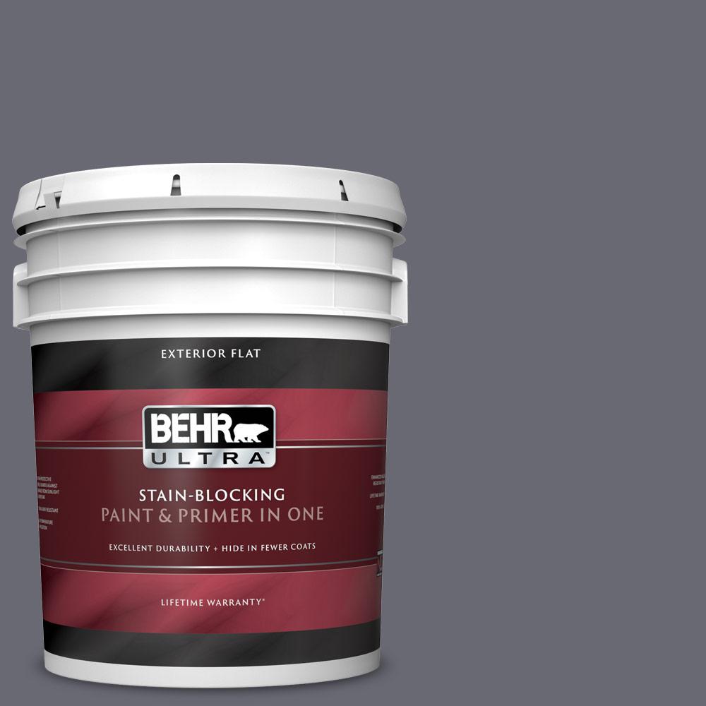 BEHR ULTRA 5 gal. T1615 Charcoal Plum Flat Exterior Paint and Primer in One485305 The Home