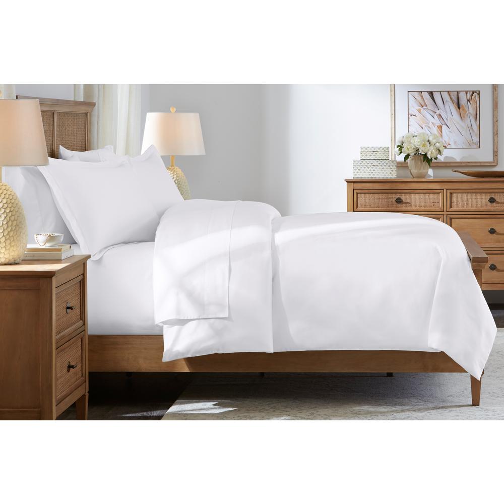 500 Thread Count Egyptian Cotton Sateen 3 Piece King Duvet Cover Set In White