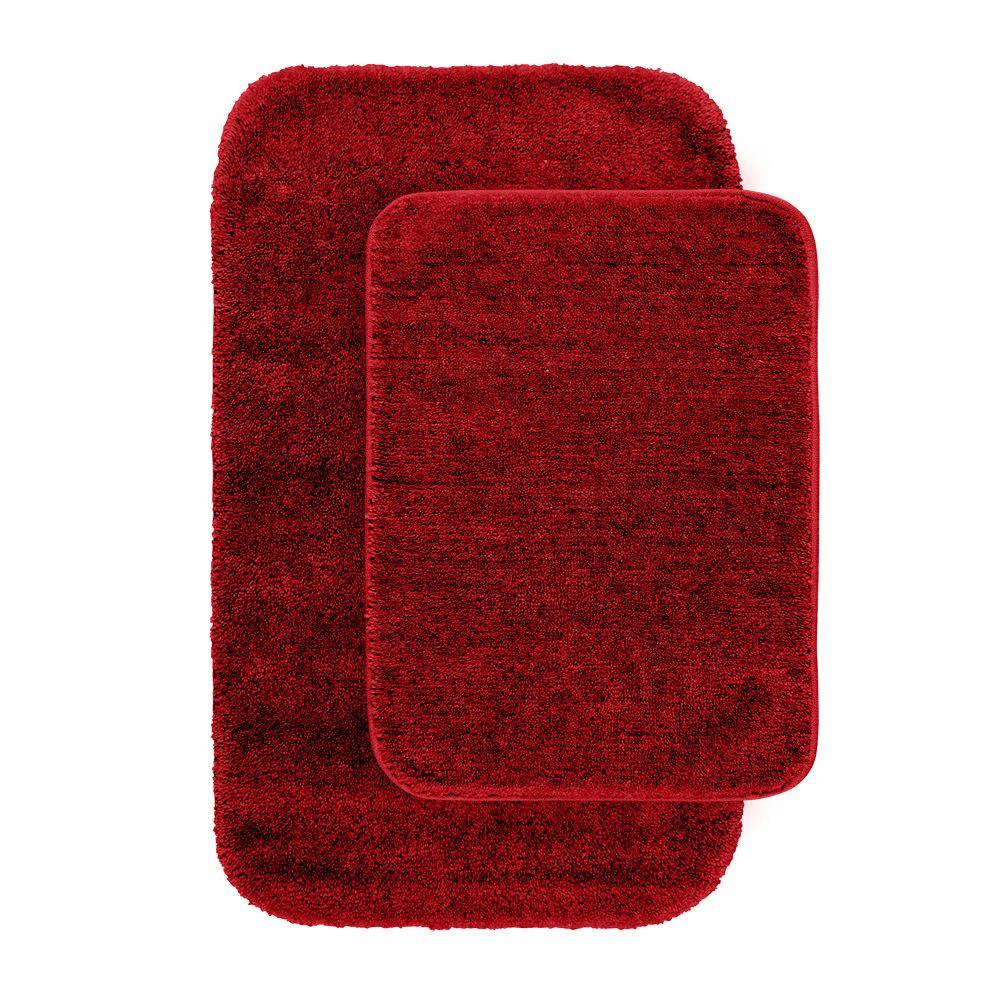 red bath mat