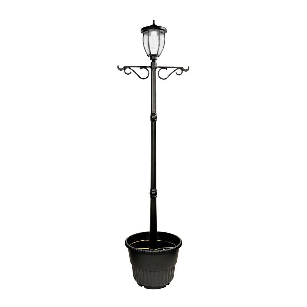 Nature Power Solar Powered Outdoor Led Black Lamp Post With