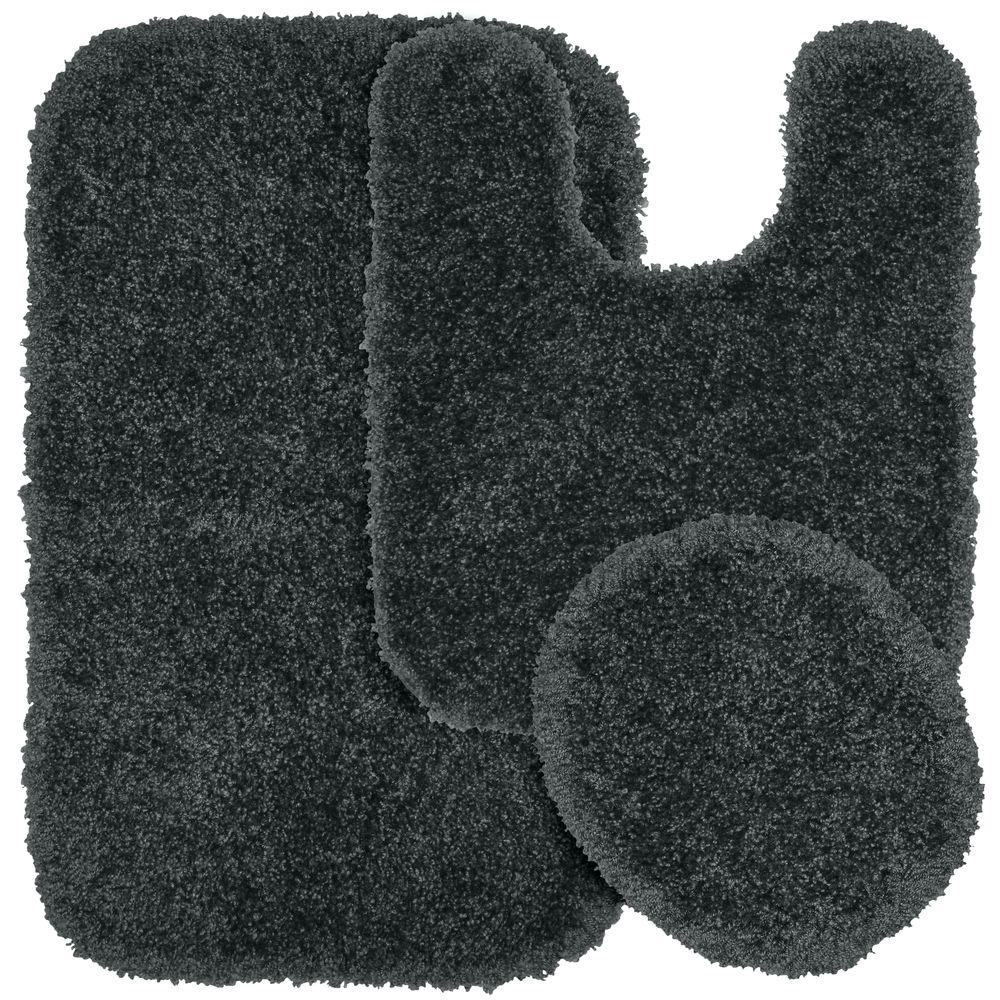 Garland Rug Serendipity Dark Gray 21 in. x 34 in. Washable Bathroom 3