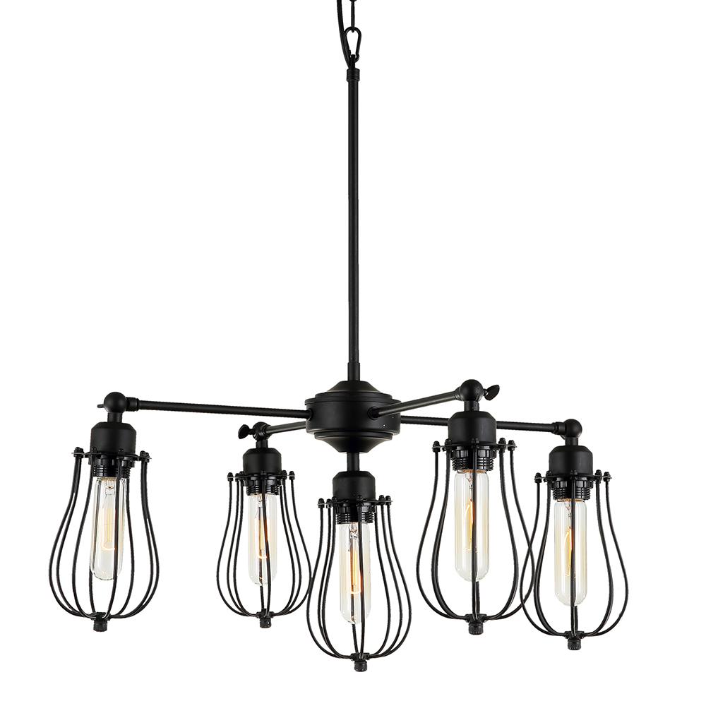 Warehouse of Tiffany Cloote 5-Light Black Metal Shade Chandelier ... Warehouse of Tiffany Cloote 5-Light Black Metal Shade Chandelier ...