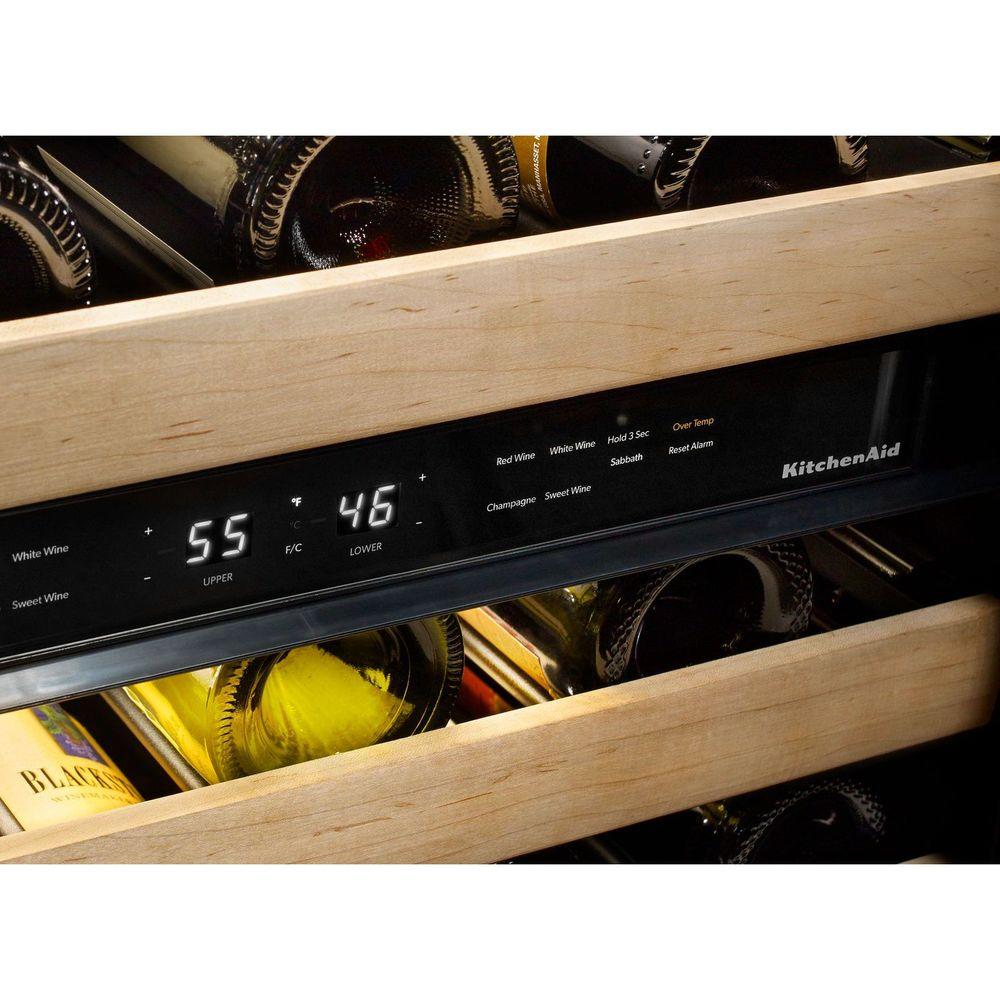 Kitchenaid 46 Bottle Built In Dual Zone Wine Cellar Kuwl204esb Dual Zone Wine Cellar Kuwl204esb