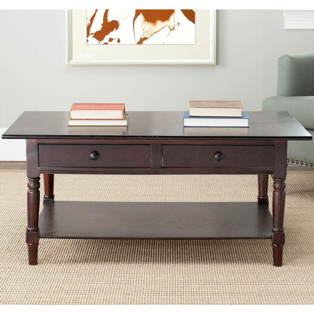 Safavieh Boris Dark Cherry Storage Coffee Table Amh5706d The Home Safavieh Boris Dark Cherry Storage Coffee Table