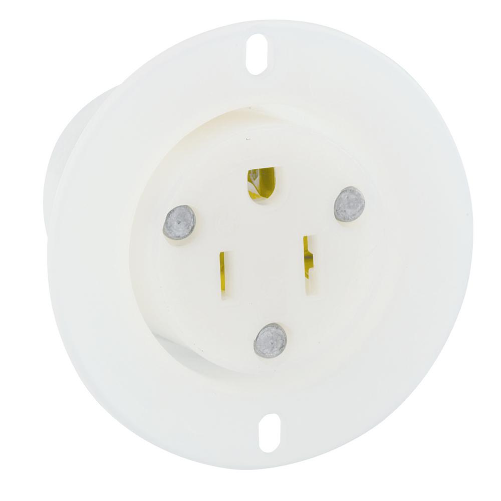 Leviton 15 Amp 125Volt Flanged Outlet Grounding Straight Blade