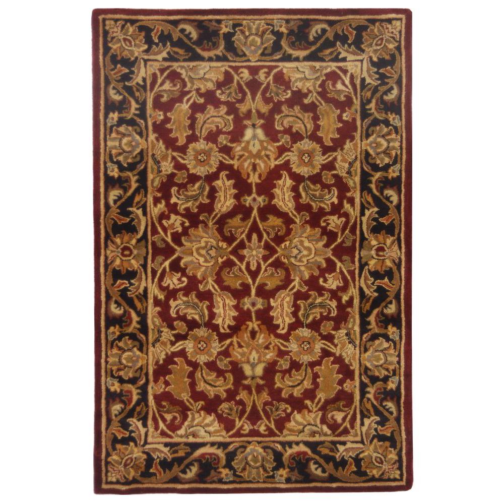 Safavieh Heritage Red Black 6 Ft X 9 Wool Area Rug