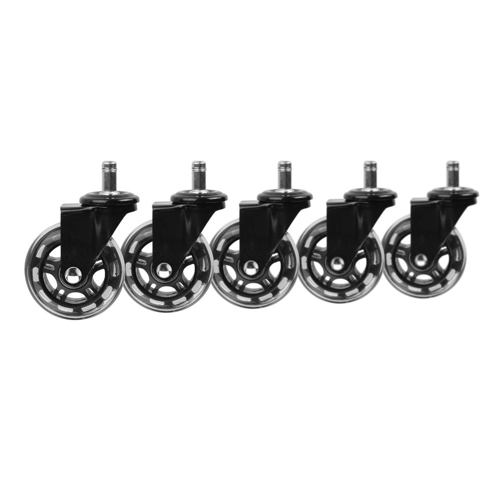 Slipstick 3 In Black Rollerblade Office Chair Caster Wheels 5 Pack