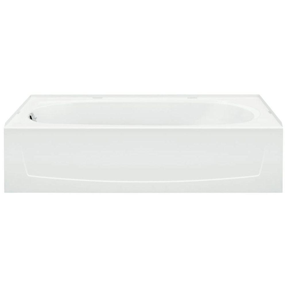 Sterling Performa 5 Ft Left Drain Rectangular Alcove Bathtub In White 71041110 0 The Home Depot