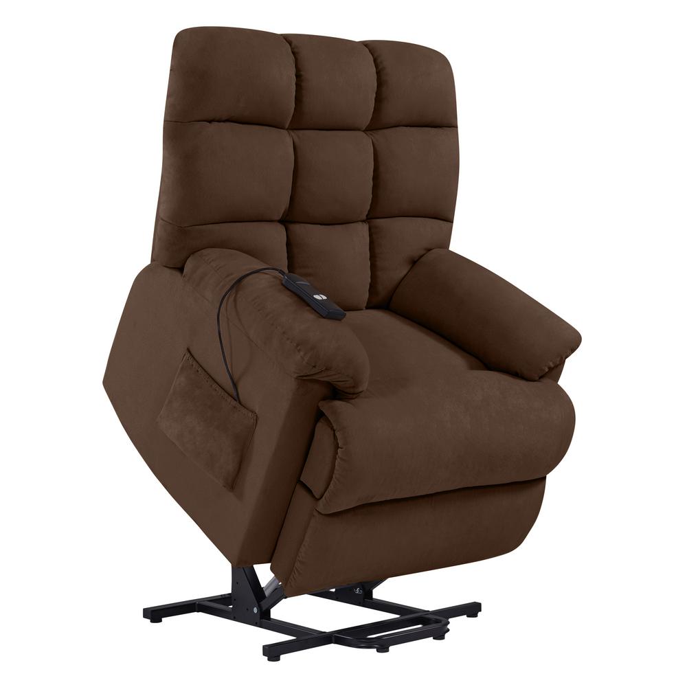 ProLounger Power Recline And Lift Chair In Dark Brown Microfiber ...