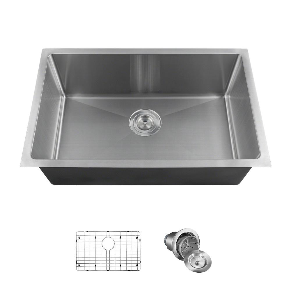 MR Direct All-in-One Undermount Stainless Steel 17.88 in. Single Bowl ...