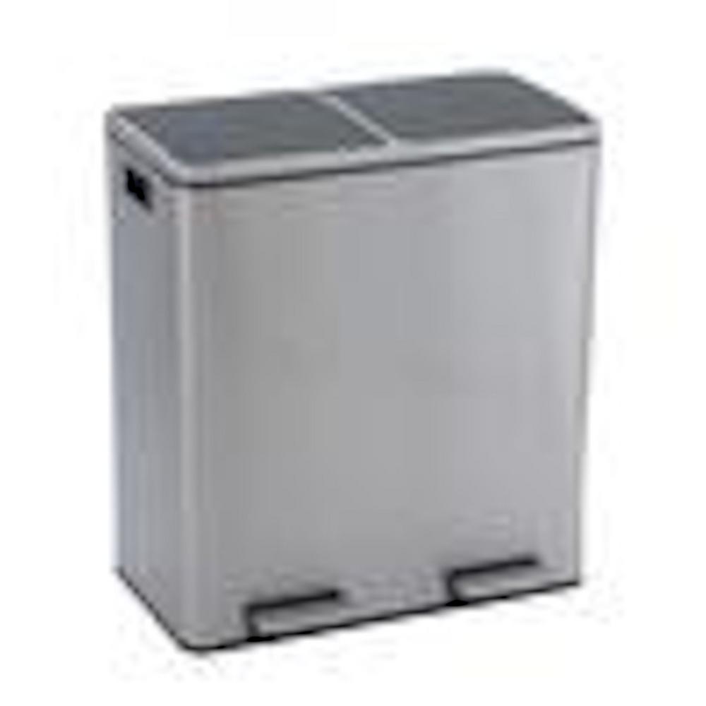 Household Essentials 30L Design Trend Recycle And Step Trash Can Stainless Steel