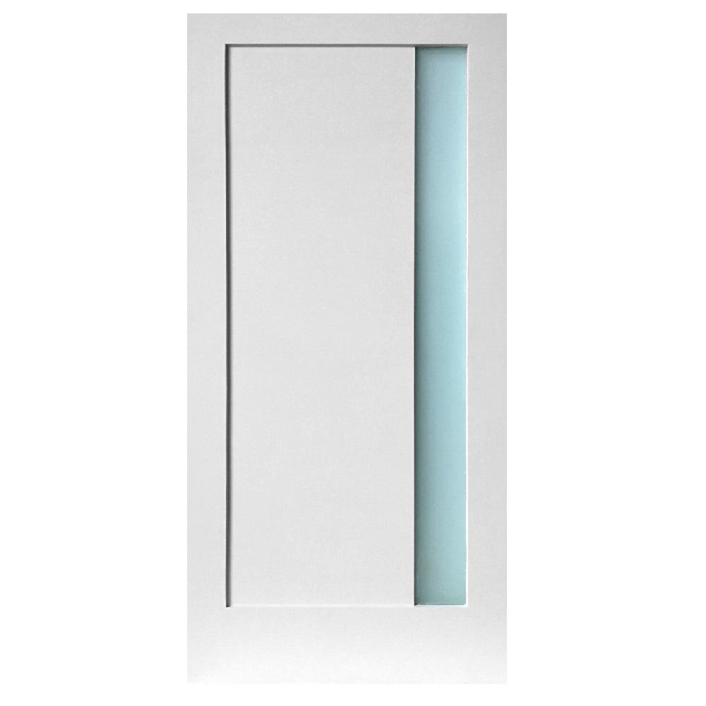 Stile Doors 32 In X 80 In 1 Lite Narrow Satin Etch Primed Solid