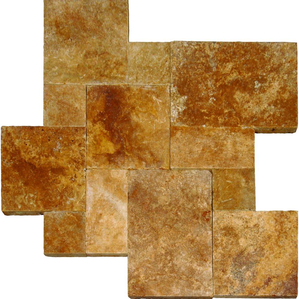 MSI Mediterranean Walnut Pattern 16 in. x 24 in. Tumbled Travertine