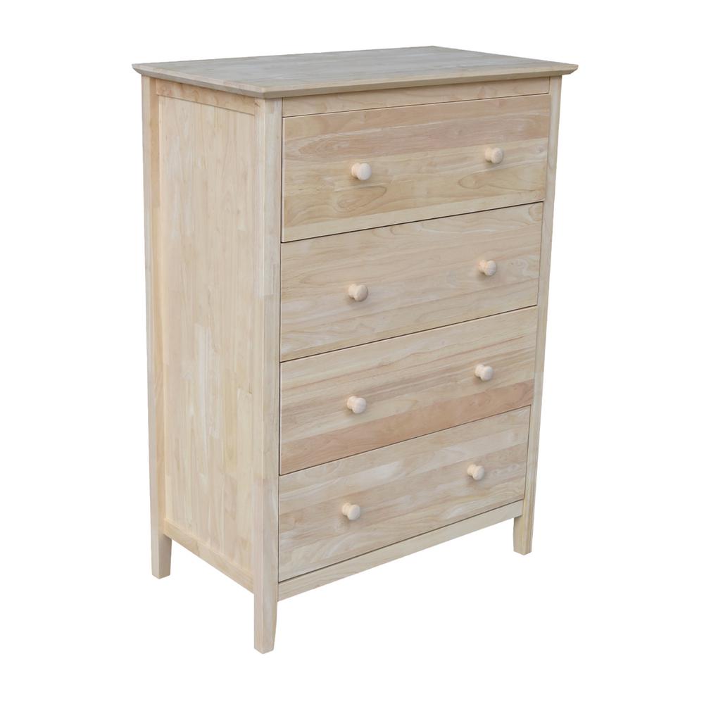 Unfinished Wood Dressers Chests Bedroom Furniture The Home Depot Brooklyn 4 Drawer Unfinished Wood Chest