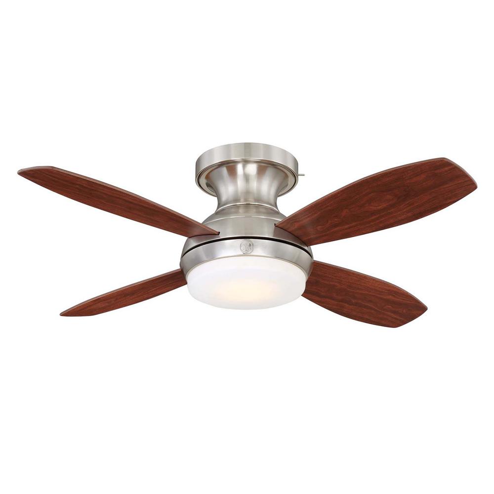 Ge Ceiling Fans Lighting The Home Depot Led Indoor Brushed Nickel Ceiling Fan With Skyplug Technology Remote Control