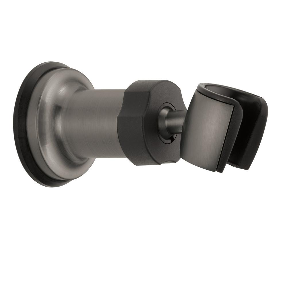 Delta Wall-Mount Adjustable Shower Arm Mount for Handheld Shower Head in Black Stainless-U4005 