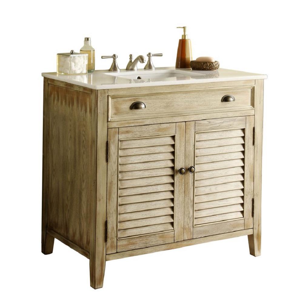 Palm Beach 36 in. W x 21.75 in. D Vanity in Distressed ...