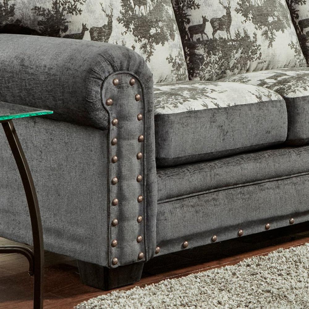 American Furniture Classics Elk River Lodge Rustic Nail Head Grey