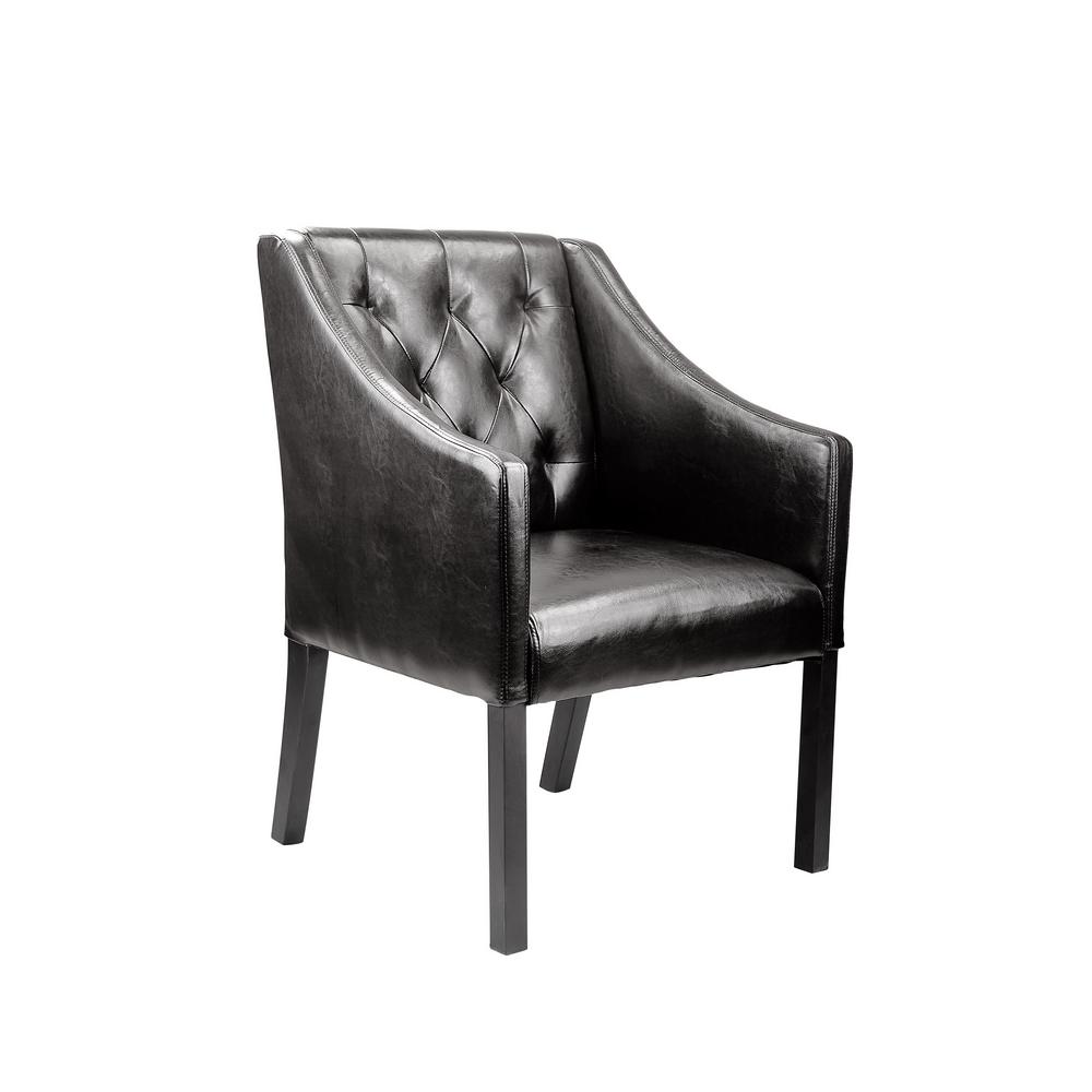 Corliving Antonio Brown Bonded Leather Accent Club Chair Set Of 2 Lad 628 C The Home Depot Corliving Antonio Brown Bonded Leather