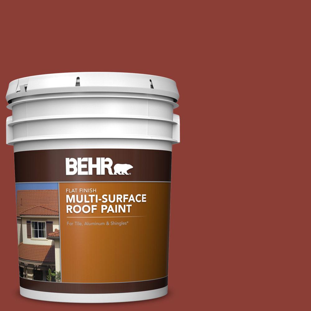 BEHR 5 gal. PFC10 Deep Terra Cotta Flat MultiSurface Exterior Roof
