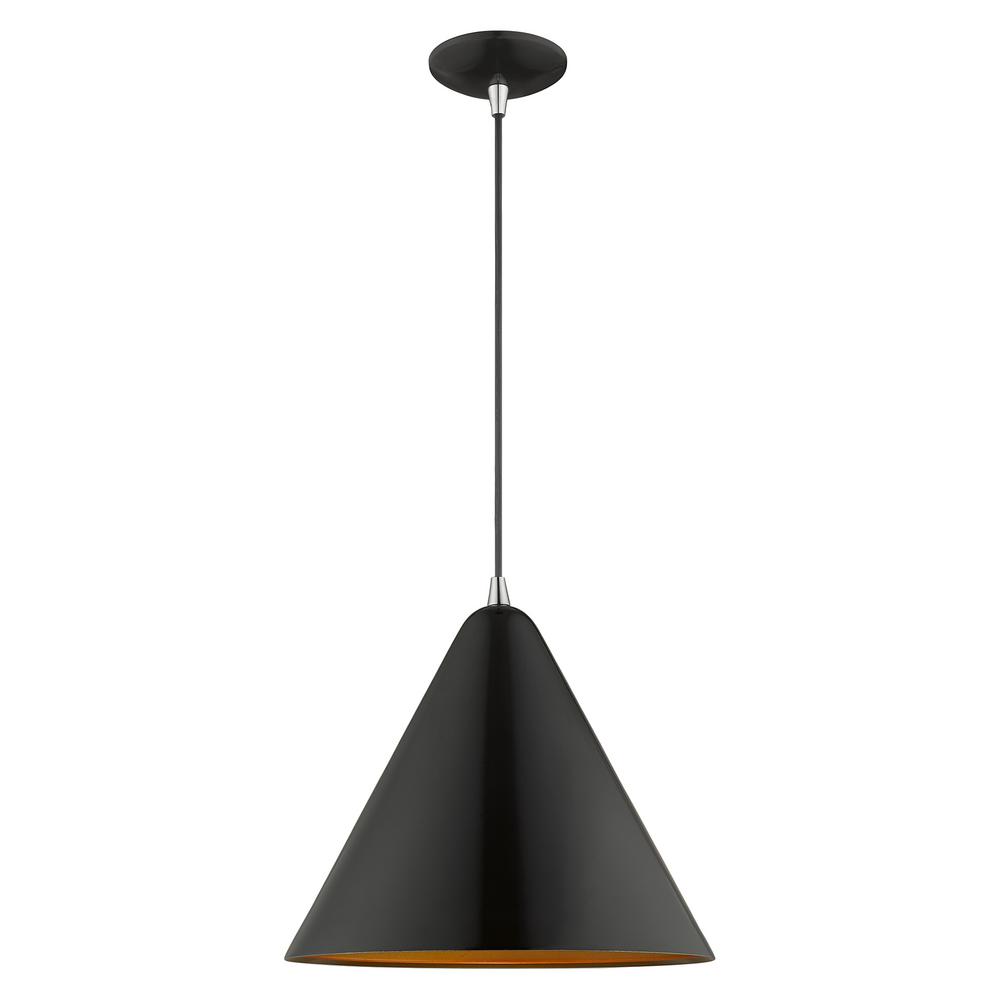 Livex Lighting 1 Light Shiny Black Mini Pendant