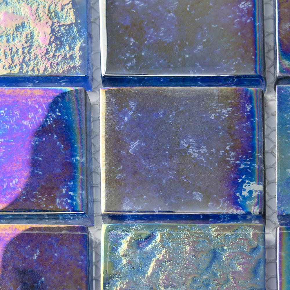 Ivy Hill Tile Marina Iridescent Indigo Squares 11-3/4 in. x 11-3/4 in ...