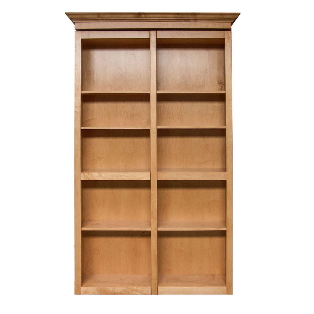 InvisiDoor 60 in. x 84 in. Unfinished Red Oak 6Shelf Bookcase BiFold