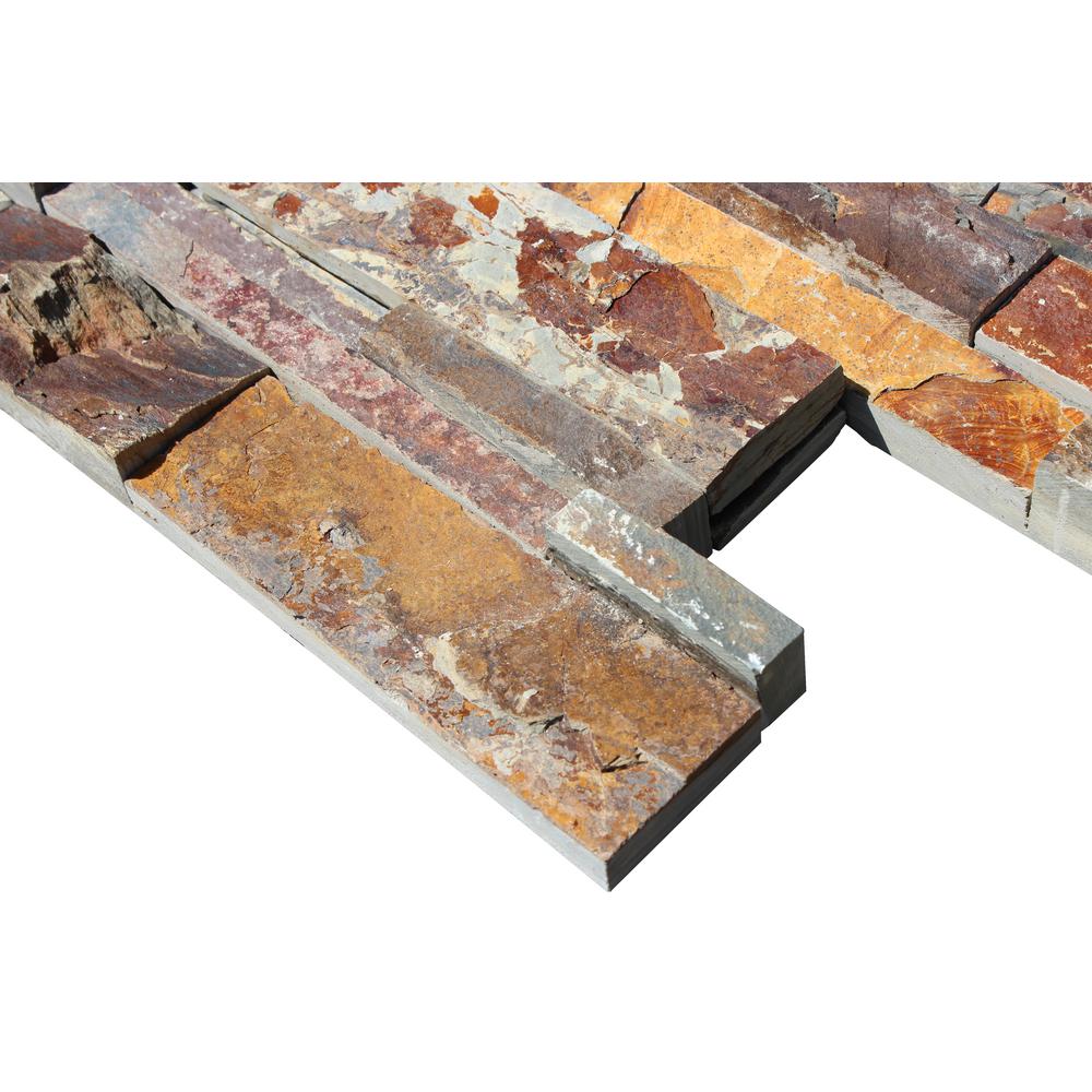 Splitface Gold MSI LPNLSCALGLD624 24/" x 6/" Rectangle Wall Tile