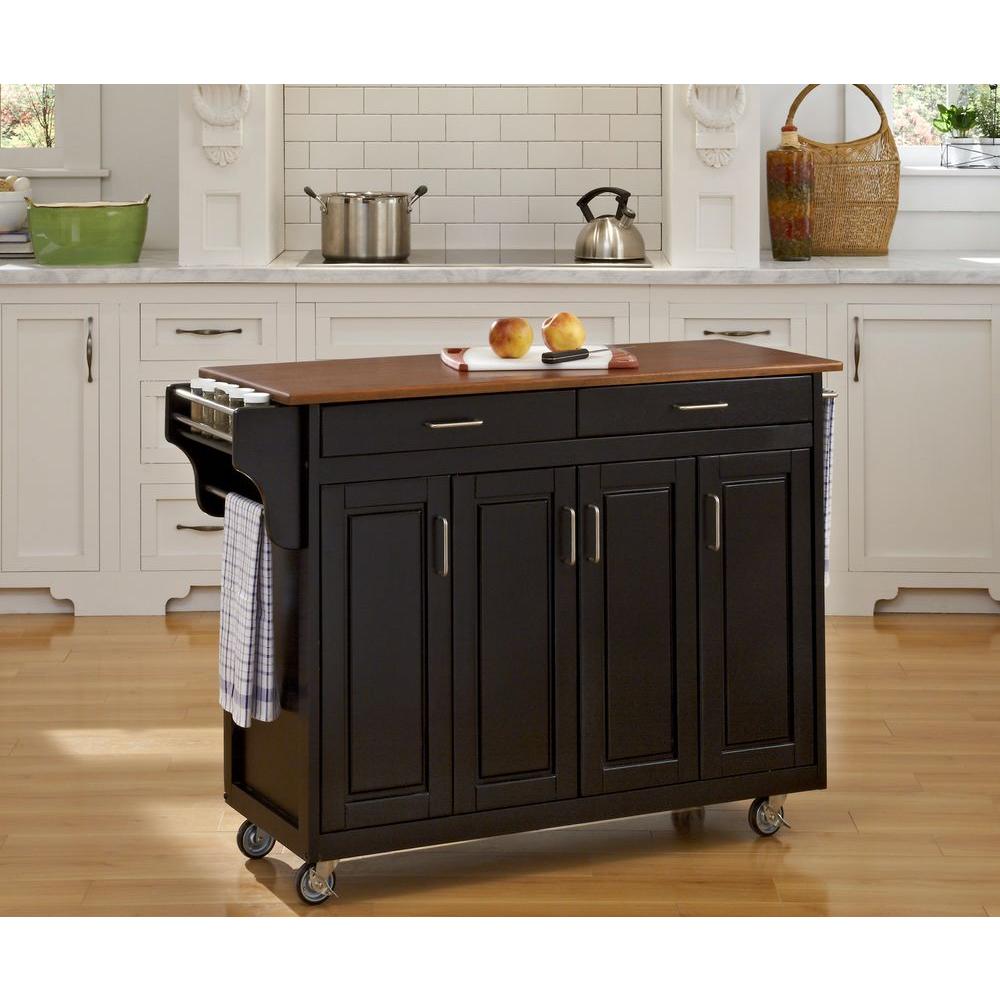 Home Styles Create-a-Cart Black Kitchen Cart With Towel Bar-9200-1046G ...