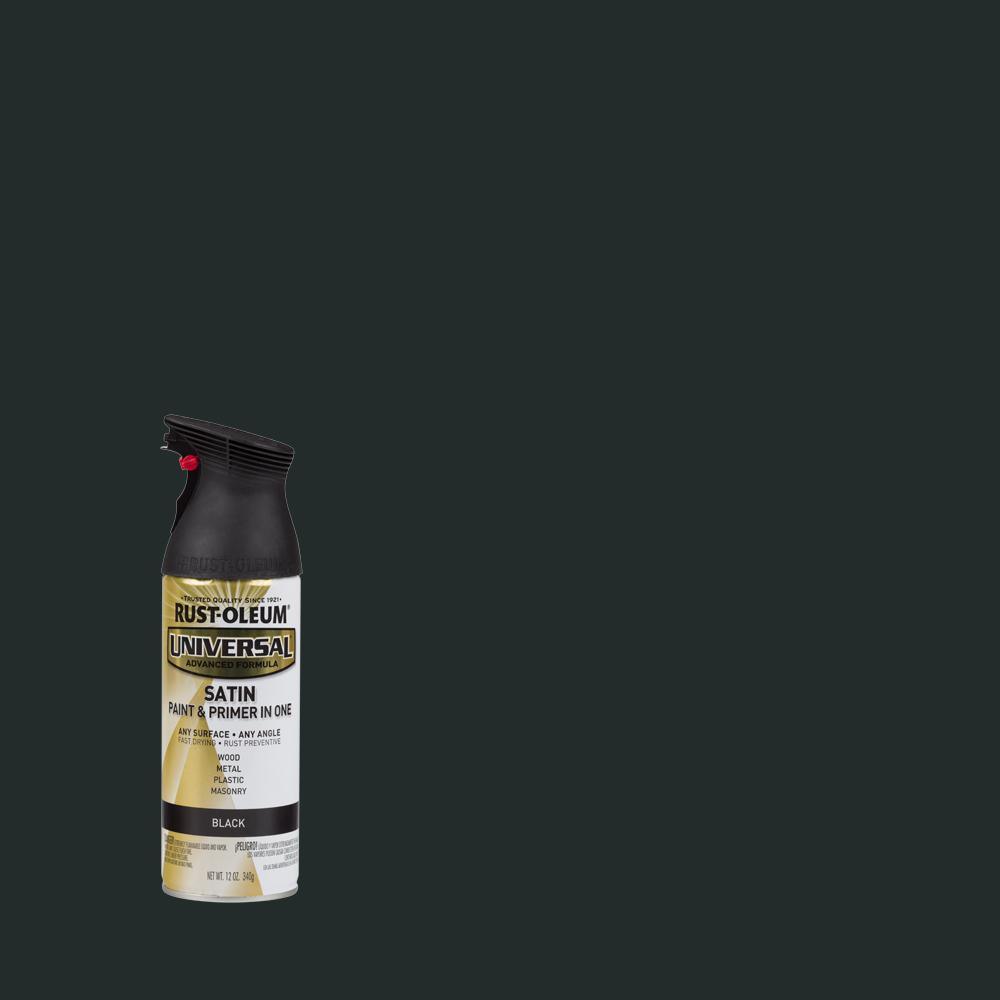 Rust Oleum Universal 12 oz All Surface Satin Black Spray Paint and