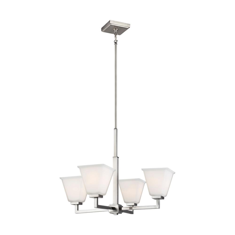 Sea Gull Lighting Ellis Harper 4 Light Brushed Nickel Chandelier