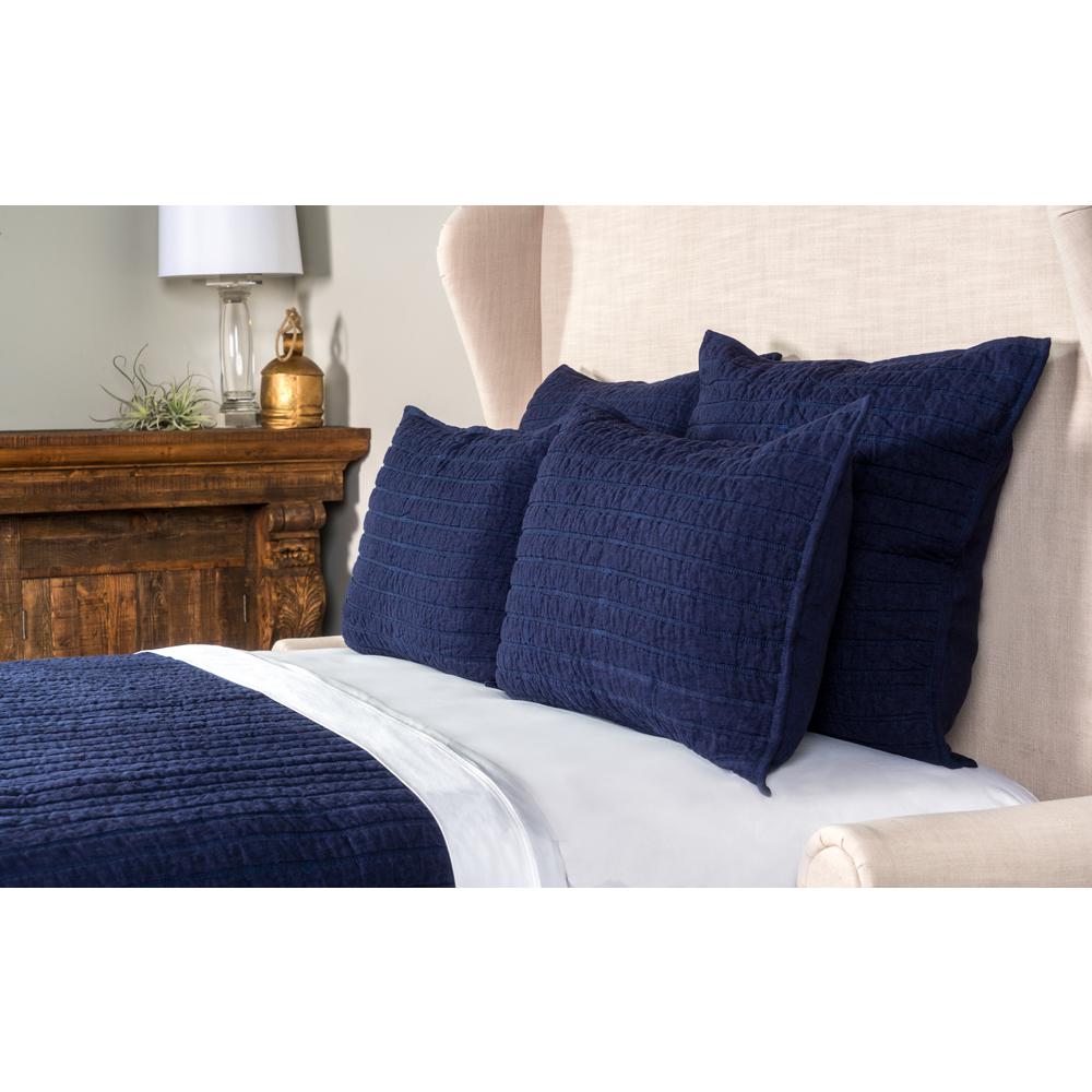 Heirloom Navy Solid Queen Quilt V140965 The Home Depot