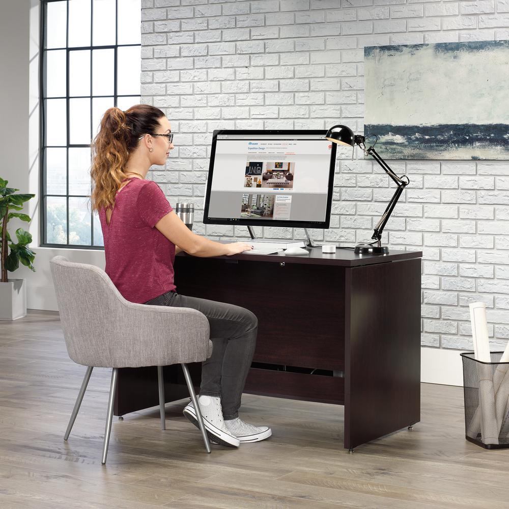 Sauder Jamocha Wood Sit Stand Desk 422358 The Home Depot