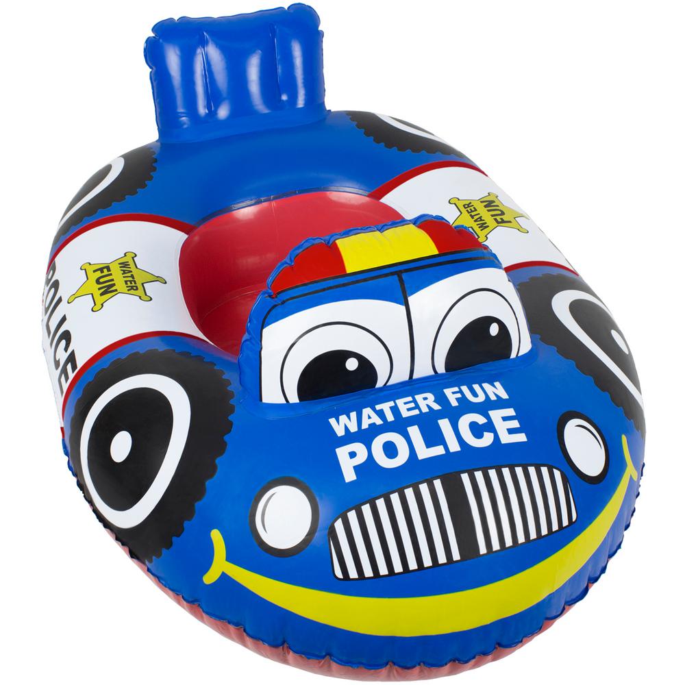 Kids Pool Sit in Floatie Police Car Float Inflatable New