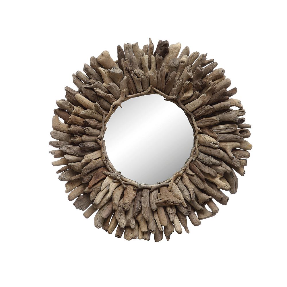 Creative Co Op Driftwood Natural Framed Mirror Da0672 The Home Depot Creative Co Op Driftwood Natural Framed Mirror