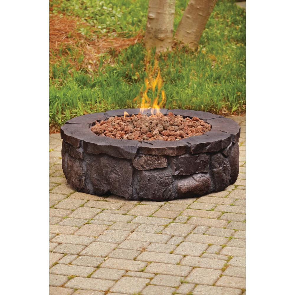 Hampton Bay Marston 36 In Envirostone Propane Fire Pit 68163 The Home Depot