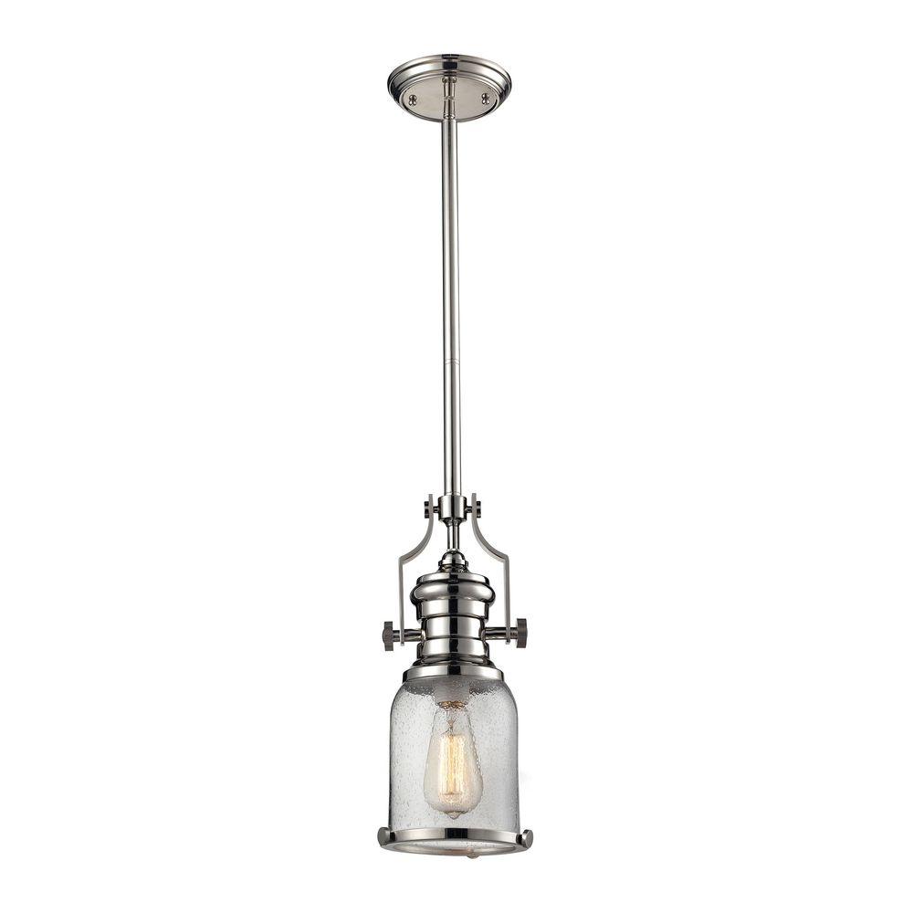 Titan Lighting Chadwick 1 Light Polished Nickel Pendant Tn 1053 Titan Lighting Chadwick 1 Light Polished Nickel Pendant