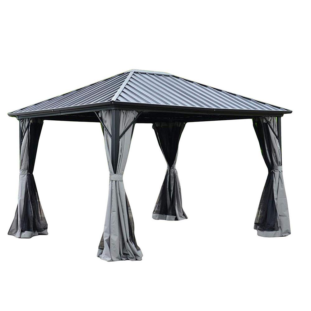 gazebos gazebo 12x10 mosquito depot ft aleko outdoor hardtop curtain aluminum
