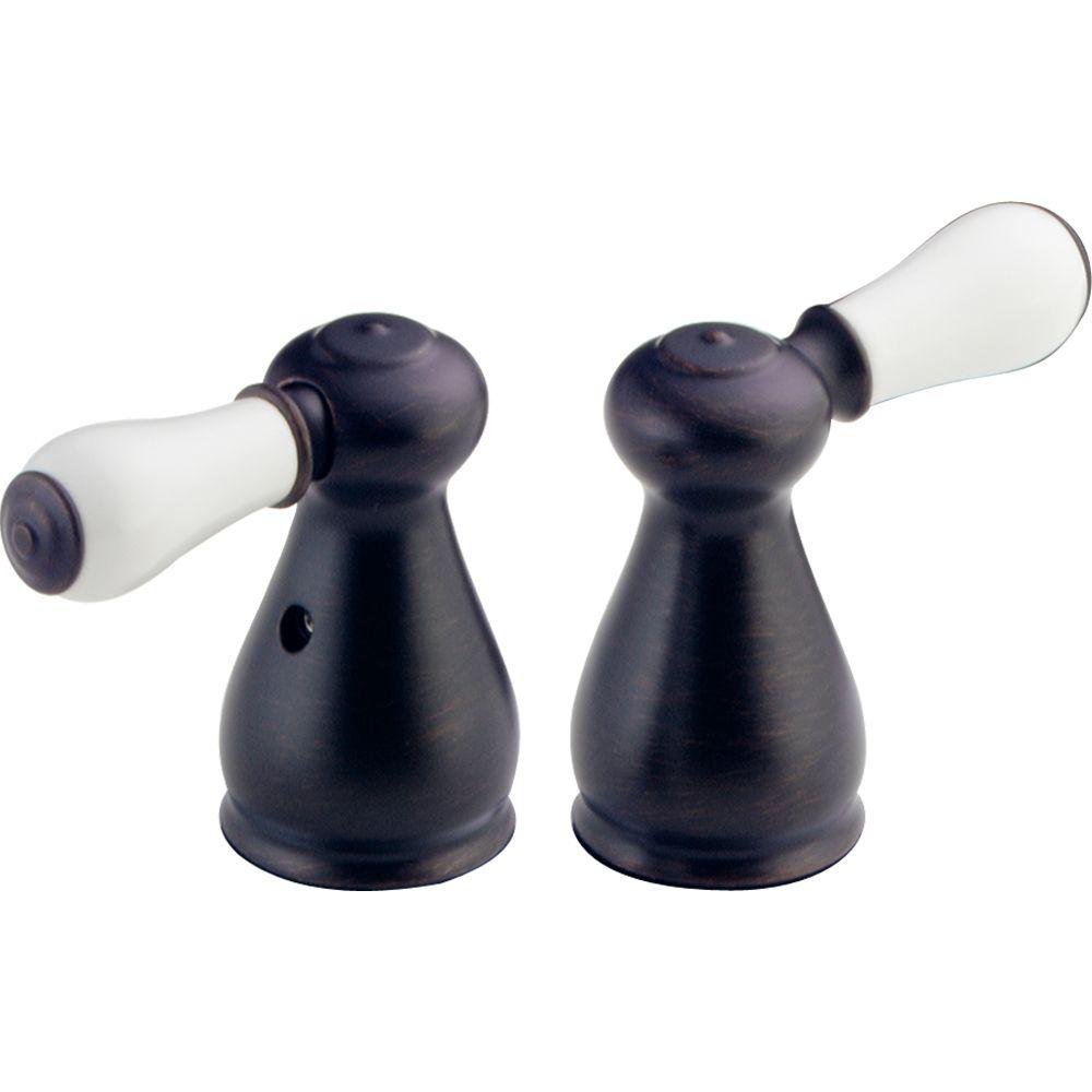 Delta Pair of Leland Lever Handles in Venetian Bronze for Bidets and 2-Handle Faucets