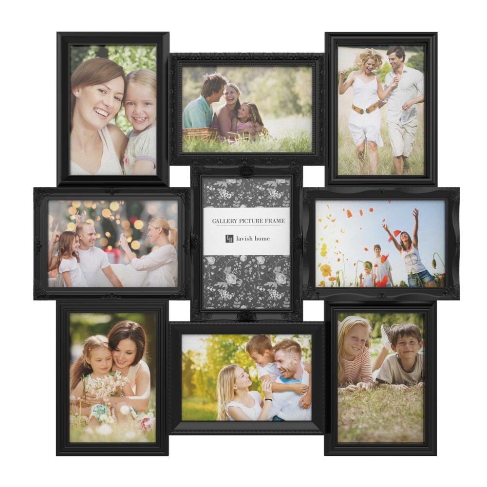 Lavish Home 9 Opening 4 In X 6 Black Picture Frame Collage Black Picture Frame Collage