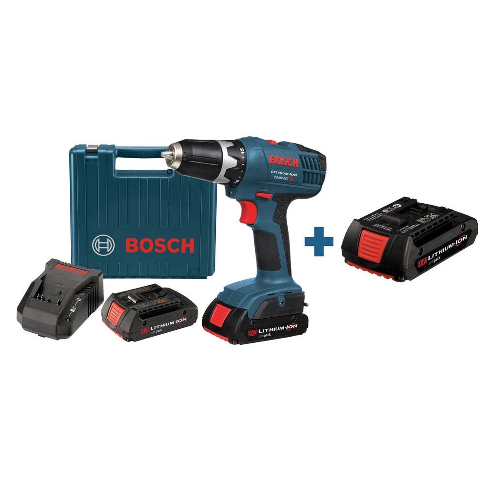 Bosch 18 Volt Compact LithiumIon Cordless Drill/Driver with 22.0 Ah