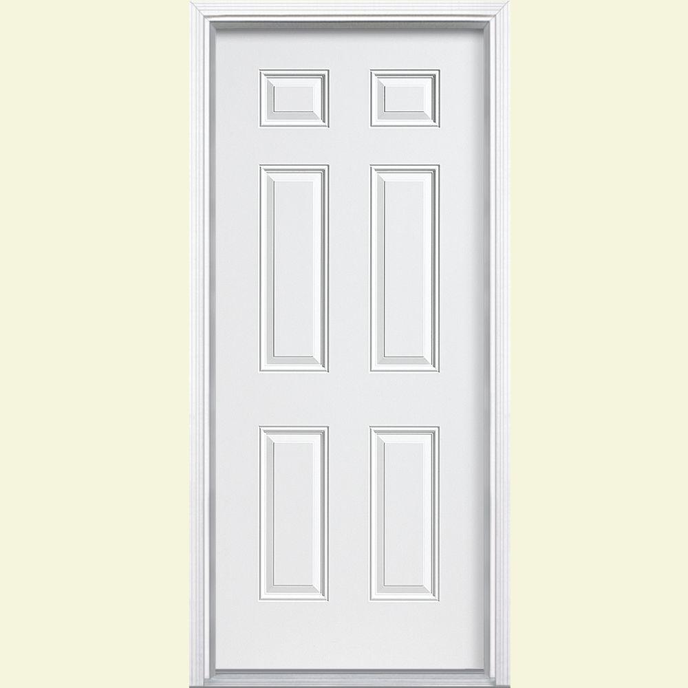 Masonite 30 In X 80 In 6 Panel Right Hand Inswing Primed Steel