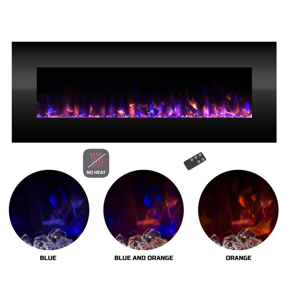 Northwest 54 In No Heat Led Fire And Ice Electric Fireplace With Remote Black M022006 The Home Depot - Wall Mounted Led Fire And Ice Electric Fireplace With Remote 54 Northwest 54 In No Heat Led Fire And Ice Electric Fireplace With Remote Black M022006 The Home Depot - Wall Mounted Led Fire And Ice Electric Fireplace With Remote 54