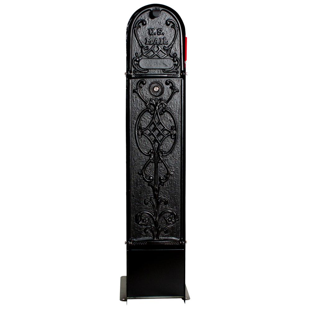 Mailkeeper 150 Black Column Mount Locking Mailbox With Old English