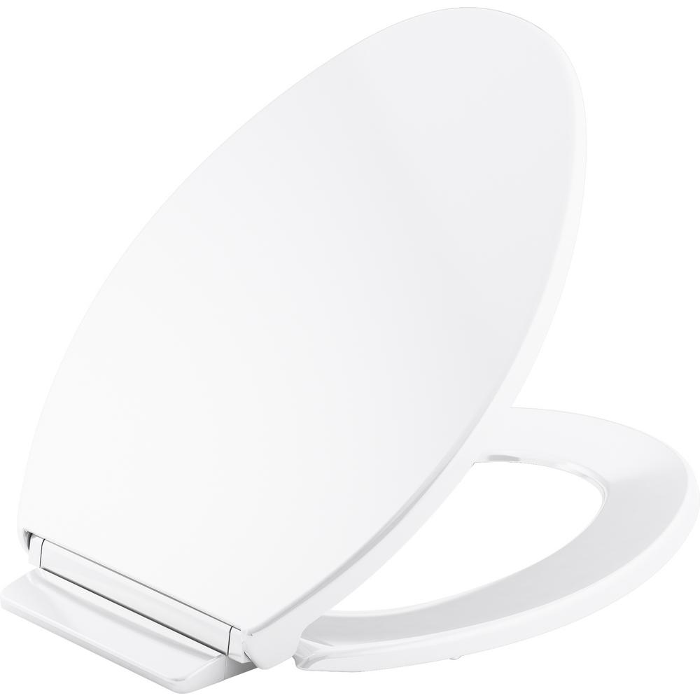 Kohler Highline Quiet Close Elongated Closed Front Toilet Seat In White K 22203 0 The Home Depot - Kohler Toilet Seat Bolts