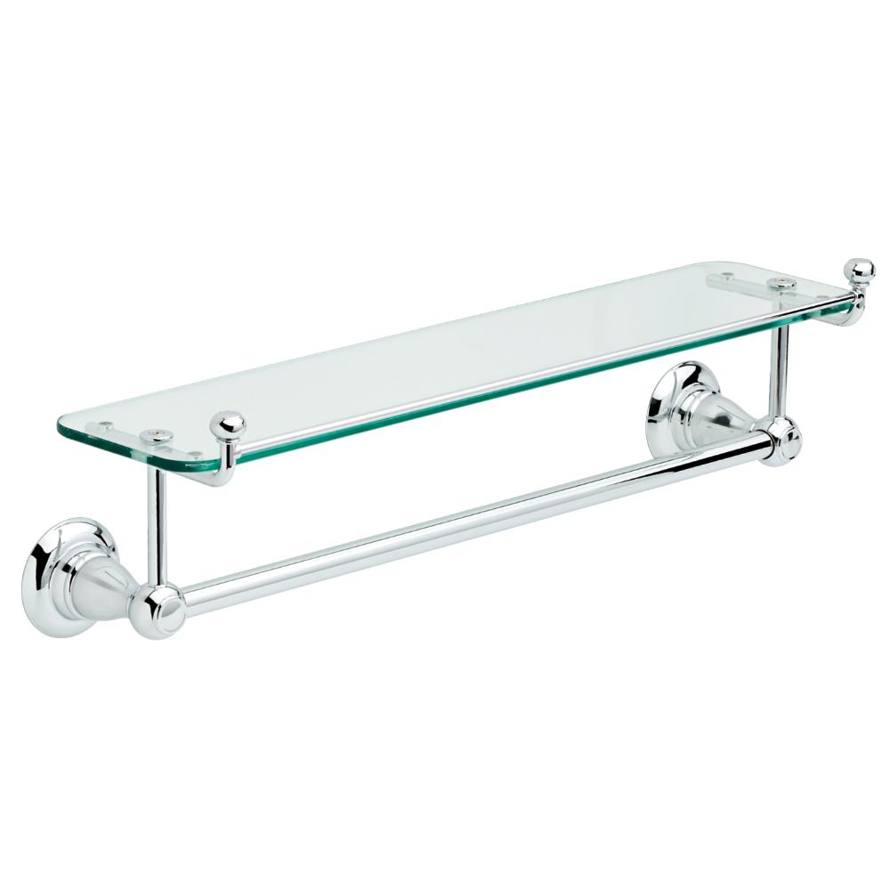 bathroom towel rack with glass shelf